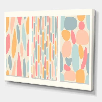 Designart - Patchwork of Pastel Shaped Organic Shapes