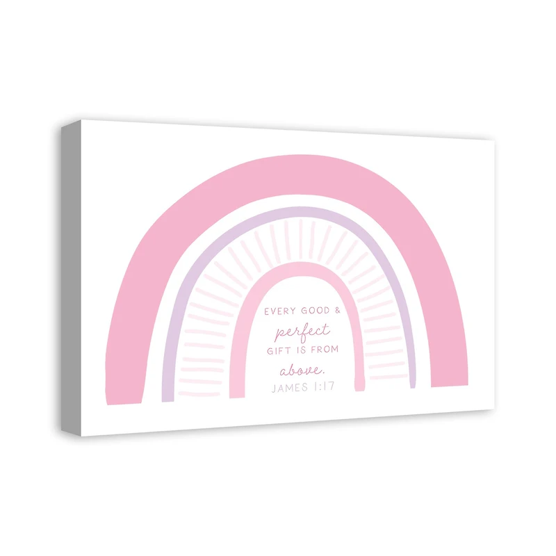 Pink Rainbow Delight 36" x 24" Canvas Wall Art