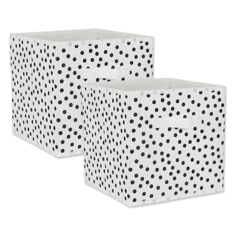 DII® 11" Black & White Dots Storage Cube, 2ct.
