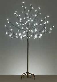 6ft. Pre-Lit Slim LED Lighted Cherry Blossom Artificial Tree, Pure White Lights