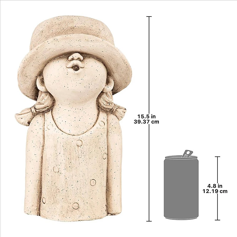 Design Toscano 15.5" Kissy Face Hat Girl Sculptural Planter