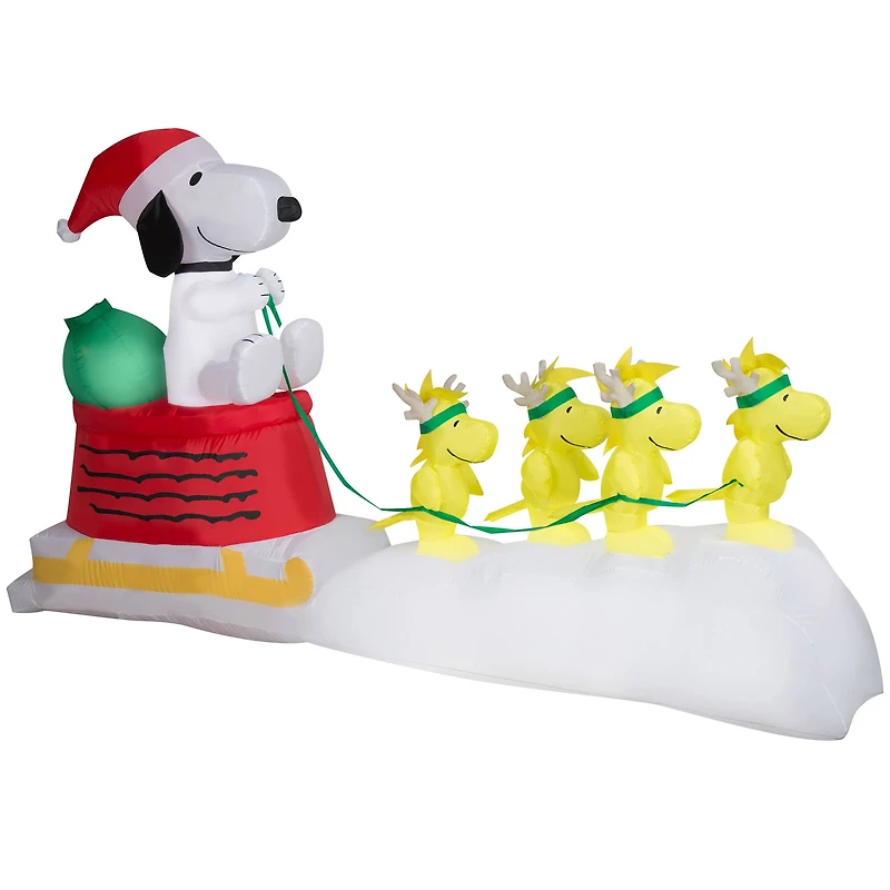 5ft. Airblown® Inflatable Snoopy in Dog Bowl Sleigh with Woodstocks