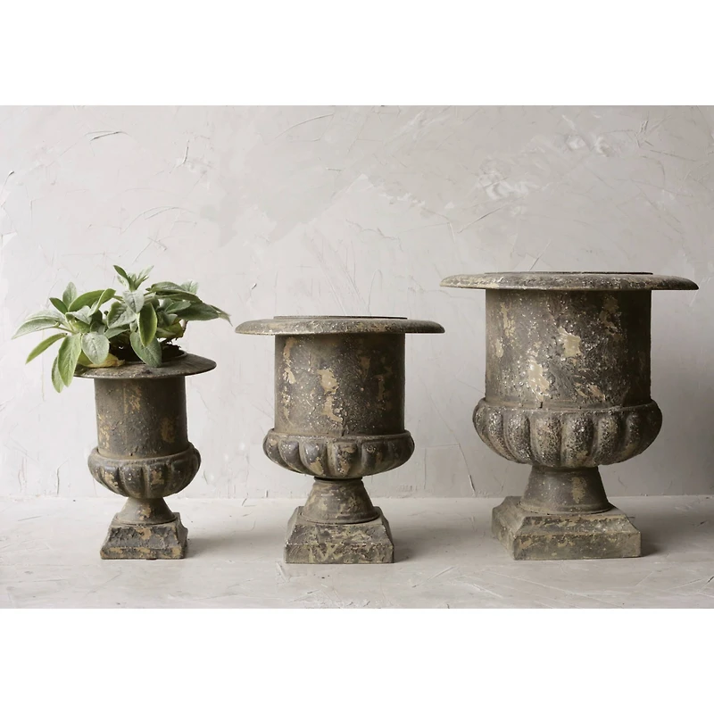 Hello Honey® Distressed Black Metal Planters Set