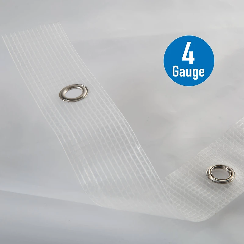 Bath Bliss Heavyweight PEVA Shower Liner with 5 Mesh Pockets