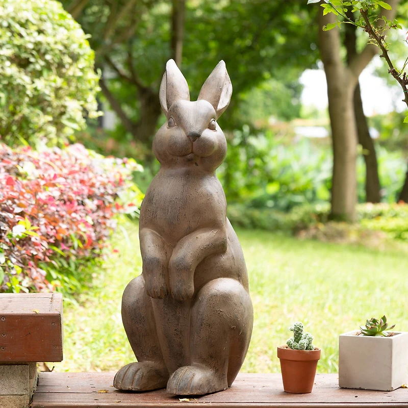 Glitzhome® 23" Standing Rabbit Statue