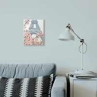 Stupell Industries Pink & Blue Paris Flowers Eiffel Tower Painting Wall Plaque
