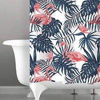 Bath Bliss Flamingo Design Shower Curtain
