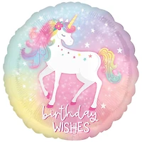 17" Enchanted Unicorn Birthday Mylar Balloon