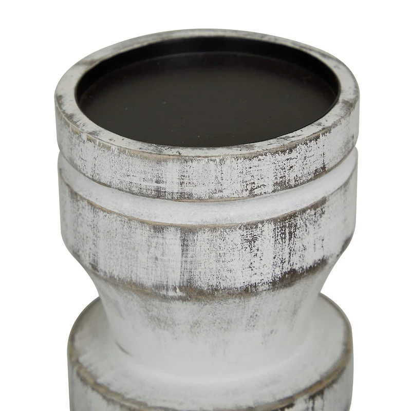 White Coastal Candle Holder Set