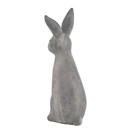20" Gray Polystone Farmhouse Rabbit Garden Sculpture