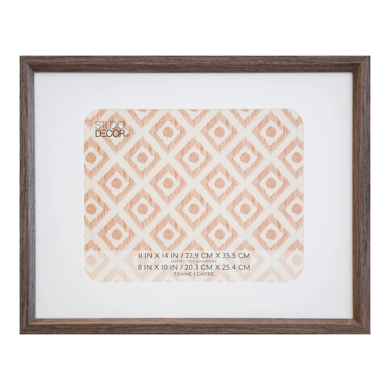 Neutral Basic Dark Brown Frame with Mat by Studio Décor