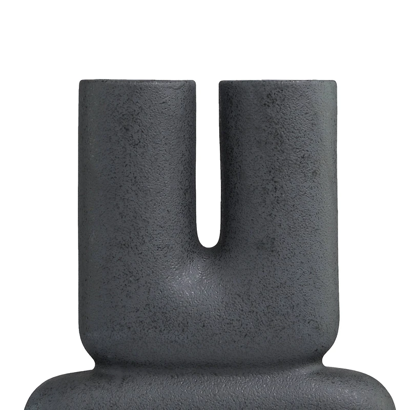 The Novogratz 15" Black Ceramic U-Shaped Abstract Vase
