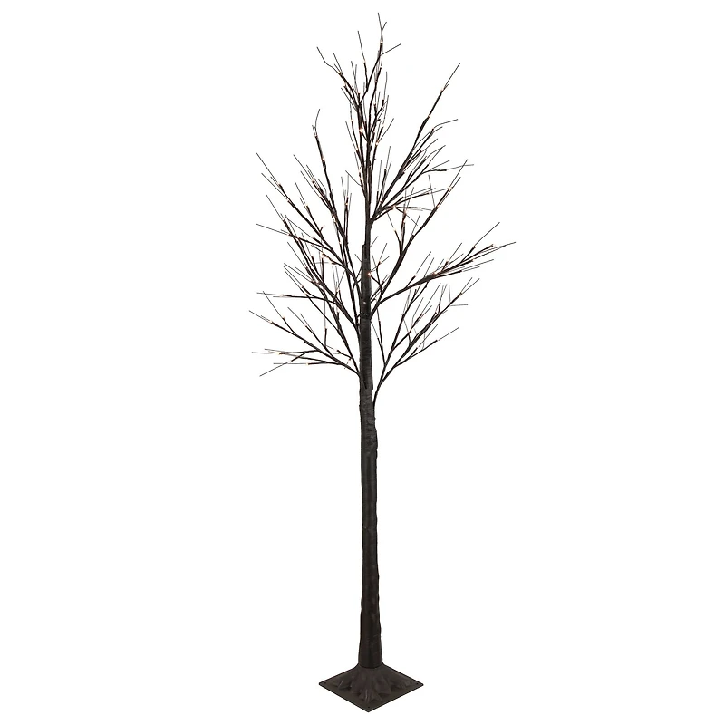 6ft. Pre-Lit Brown Twig Christmas Tree, Warm White LED Lights