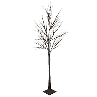 6ft. Pre-Lit Brown Twig Christmas Tree, Warm White LED Lights