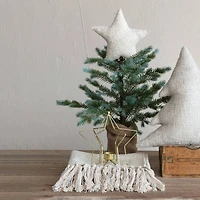 Hello Honey® 11" Beige Handmade Wool Felt & Sequins Star Tree Topper