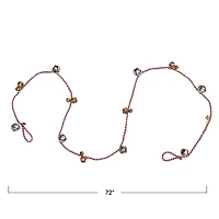Hello Honey® 6ft. Red White Cord with Metal Bells Garland