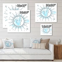 Designart - Blue Crescent Moon With Moonstone Pendants & Stars