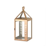 13.75" Rose Metal Frame Caring Lantern