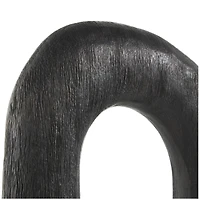Black Mango Wood Abstract Oval Sculpture Set