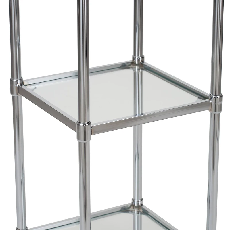 Organize It All Free Standing 4-Tier Glass Shelf Tower 