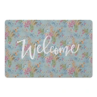 Welcome Butterfly Bird Floral Floor Mat
