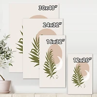 Designart - Abstract Sun and Moon With Green Leaf II