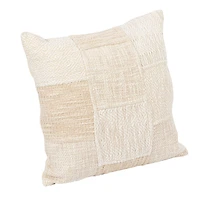 Hello Honey® Cream & Natural Cotton Patchwork Pillow