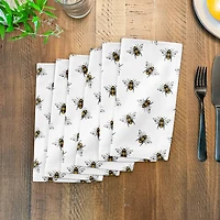 Bee Pattern 10" x 10" Cotton Twill Napkin