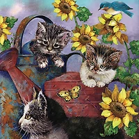 Hart Puzzles Sunflower Kittens by Bob Giordano 1,000 Piece Jigsaw Puzzle