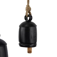 Black Metal Bohemian Decorative Cow Bell, Set of 3" 13", 8", 7"