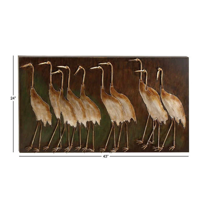 Brown Birds Iron Coastal Wall Decor