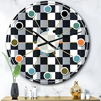 Designart Geometric Mid-Century Modern Wall Clock