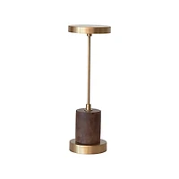Hello Honey® 11.5" Antique Brass Finish Mango Wood & Metal Touch Sensor LED Table Lamp