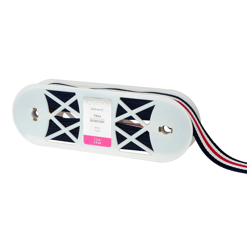 1.5" Black, White & Red Stripes Belting Trim by Celebrate It®