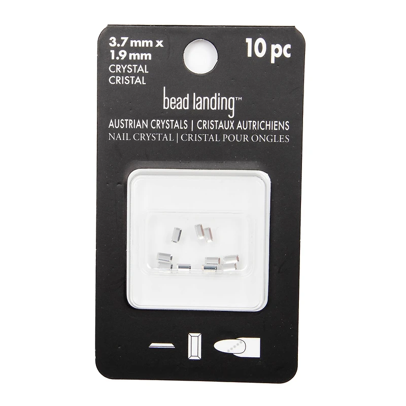 3.7mm Crystal Baguette Glue-On Austrian Crystals by Bead Landing™, 10ct.