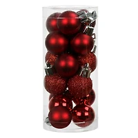 16 Pack 25mm Mini Red Plastic Ball Ornaments by Ashland®