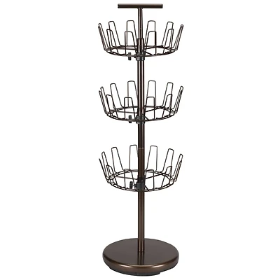 Household Essentials 38" Brown 3-Tier Revolving Shoe Tree