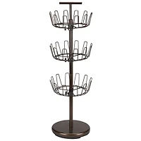 Household Essentials 38" Brown 3-Tier Revolving Shoe Tree