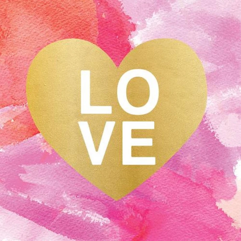 JAM Paper Painterly Love Cocktail Napkins, 32ct.