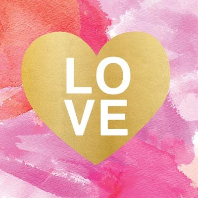 JAM Paper Painterly Love Cocktail Napkins, 32ct.