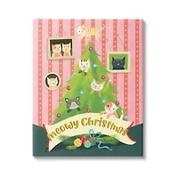 Stupell Industries Meowy Christmas Cat Tree Canvas Wall Art