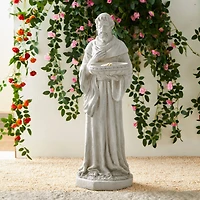 Glitzhome® 32.75" St. Francis Garden Statue with Bird Feeder