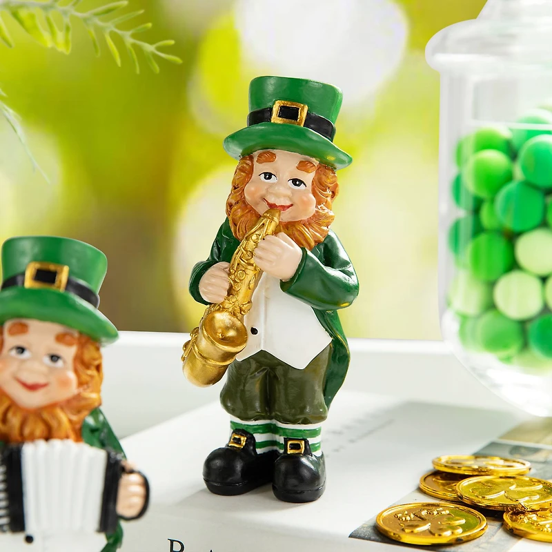 Glitzhome® 5" St. Patrick's Leprechaun Musicians Table Décor Set