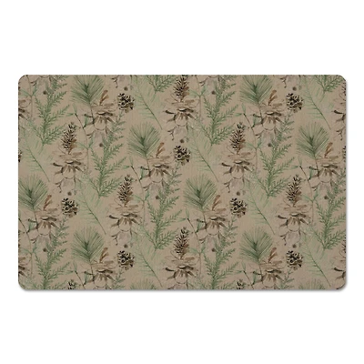 Pinecones & Greenery on Brown Floor Mat