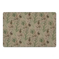 Pinecones & Greenery on Brown Floor Mat