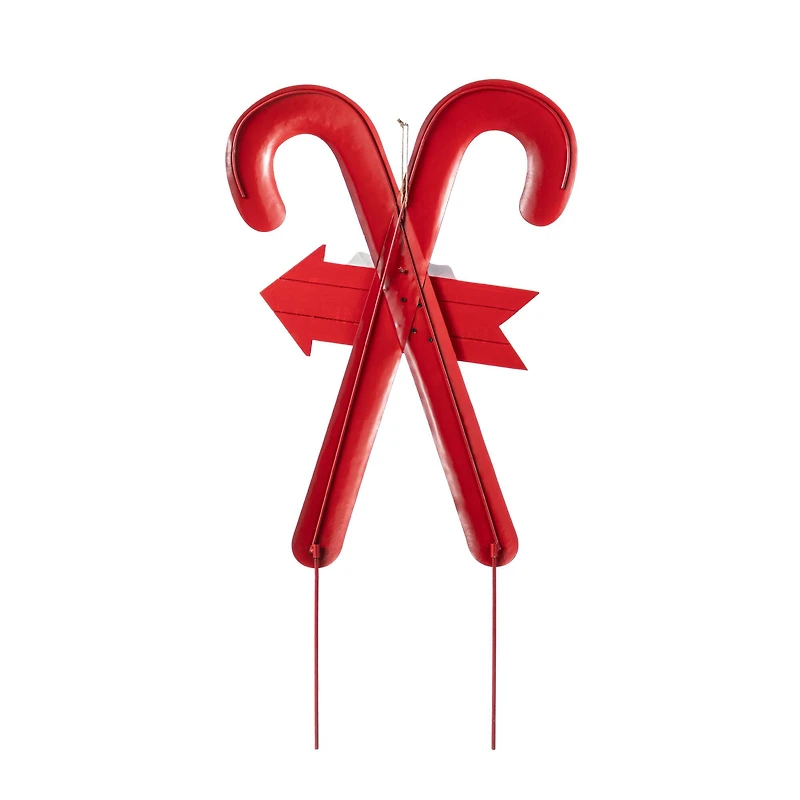 Glitzhome® 30" Metal Christmas Candy Cane Yard Stake