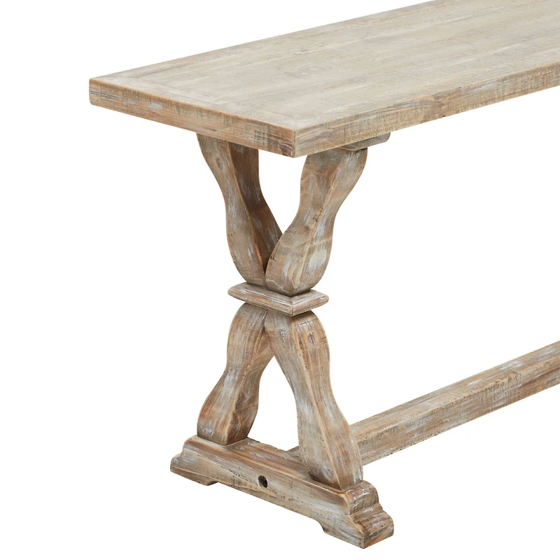 Brown Fir Farmhouse Bench, 20" x 47" x 12"