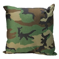17" Woodland Camo Patio Furniture Throw Pillow