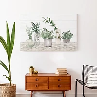 Glass Pots With Plants 36" x 24" Canvas Wall Art