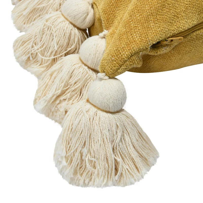 Hello Honey® Yellow Chenille Throw Pillow with Tassels